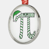 Métallique Ornement de geek de maths de Noël pi en vert (Gauche)