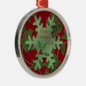 Métallique Ornement de première qualité Flore rouge et Flocon (Droite)