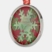 Métallique Ornement de première qualité Flore rouge et Flocon (Gauche)