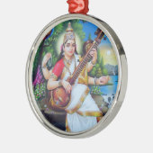 Métallique Ornement de Saraswati - version 3 (Gauche)