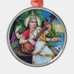 Métallique Ornement de Saraswati - version 3