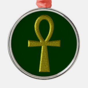 Métallique Ornement fin or Ankh Premium rond