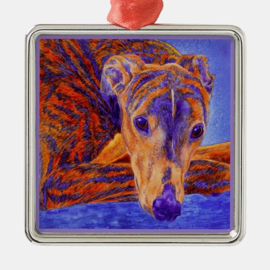 Métallique Ornement Greyhound - "Ace" (Devant)