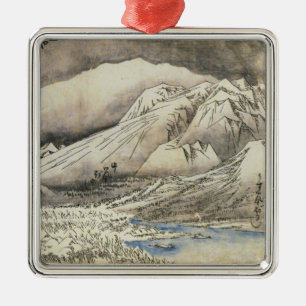 Métallique Ornement japonais vintage de Noël de Hiroshige
