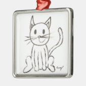Métallique Ornement Kitty Peint (Gauche)