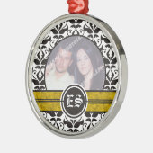 Métallique Ornement photo mariage damassé noir et blanc (Gauche)