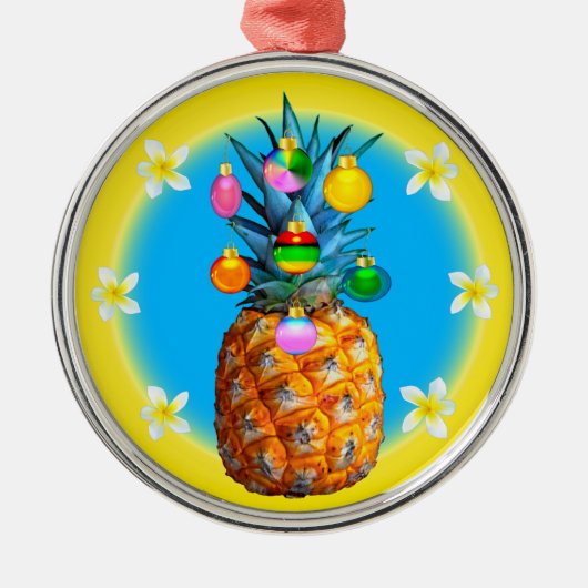 Métallique Ornement renversant de Noël d'ananas (Devant)