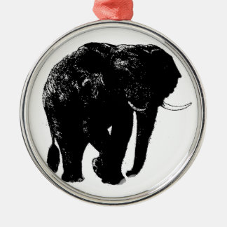 Métallique Ornement rond en céramique éléphant