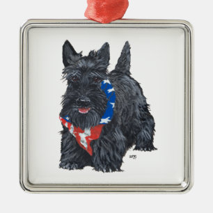 Métallique Ornement Scottie patriotique