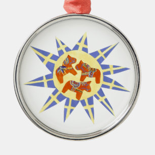 Métallique Ornement suédois Sunburst