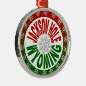 Métallique Ornement vert rouge de flocon de neige de Jackson (Droite)