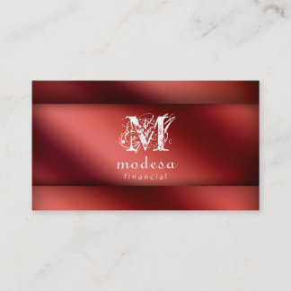 Métallique rouge de cartes de visite financiers