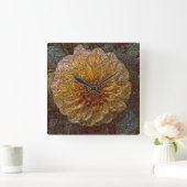 Métallisateur brillant jaune horloge murale en ver (Maison)