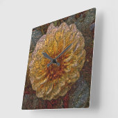 Métallisateur brillant jaune horloge murale en ver (Angle)