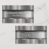 Metallisch geborstelde achtergrond visitekaartje (Voorkant / Achterkant)