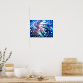 Metallisch gekleurd koraal poster (Keuken)