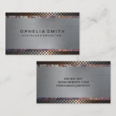 Metallisch geperforeerd | verroest metaal visitekaartje (Voorkant / Achterkant)