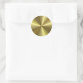 Metallisch gouden uitzicht moderne blanco sjabloon ronde sticker (Tas)