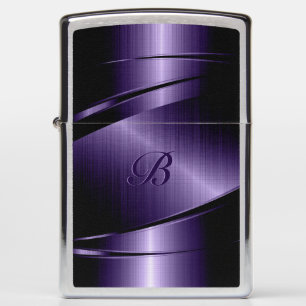 Metallisch Paarse geometrische vormgeving monogram