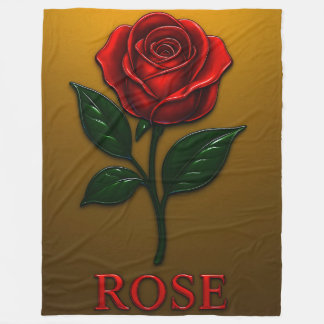 Metallisch Rote Rose in Glanz Fleece Deken