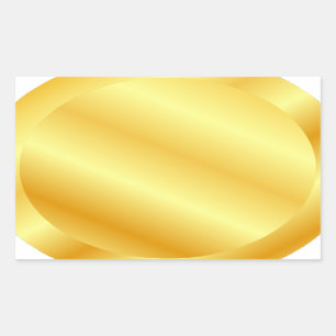Metallisch Uitziende Nep Goud Lege Sjabloon Tekst  Rechthoekige Sticker