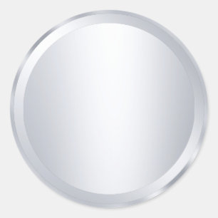 Metallisch Zilver Blanco Aangepaste Sjabloon Voeg  Ronde Sticker