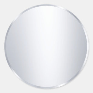 Metallisch Zilver Lege Moderne Sjabloon Tekst Toev Ronde Sticker