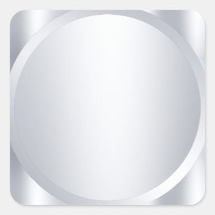 Metallisch zilver uitziende lege moderne sjabloon  vierkante sticker