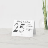 Metallisch Zilveren 25e Trouwdag Bedankkaart (Achterkant)