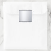 Metallisch Zilveren Uiterlijk Zwarte Aangepaste Le Vierkante Sticker (Tas)