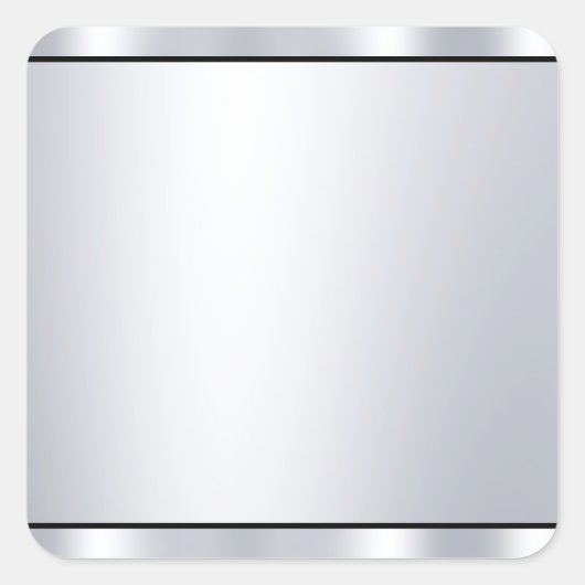 Metallisch Zilveren Uiterlijk Zwarte Aangepaste Le Vierkante Sticker (Voorkant)