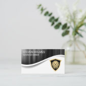 metallische achtergrond | Lion Shield Visitekaartje (Staand voorkant)