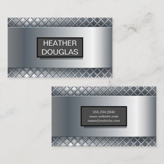 Metallische Achtergrond | Metaal Abstract Patroon Visitekaartje (Voorkant / Achterkant)