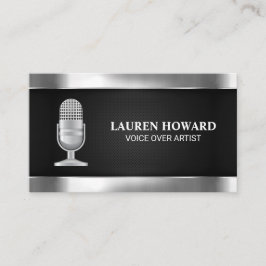 Metallische Microfoon | Zwarte Mesh Visitekaartje