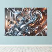 Metallische Strömungen Canvas Afdruk (Insitu (Houten vloer))