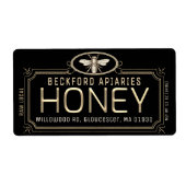 Métallurgique 3D Étiquette miel encadré avec abeil (Devant)