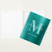 Métallurgique Aqua Signature Turquoise Monogramme (Devant avec enveloppe)