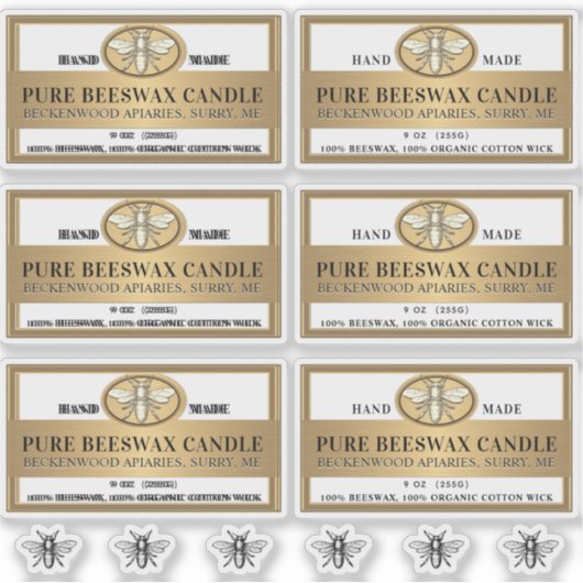 Métallurgique cire d'abeille Étiquette avec abeill (Devant)