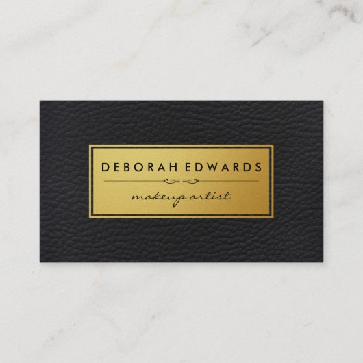 Métallurgique Faux Étiquette d'or et cuir (Devant)