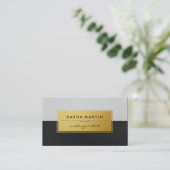 Métallurgique Faux Étiquette Or Deux Tons Cuir (Debout devant)