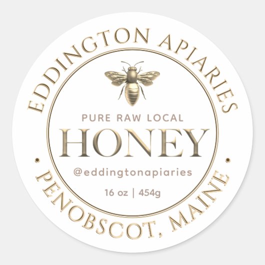 Métallurgique Queen Bee Étiquette de miel (Devant)