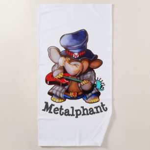 Metalphant avec la serviette de plage de guitare -