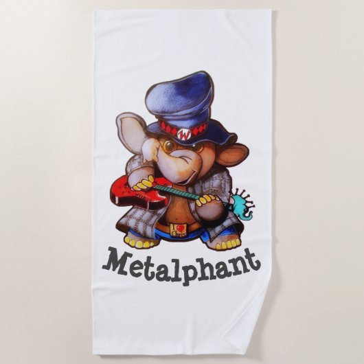Metalphant avec la serviette de plage de guitare - (Devant)