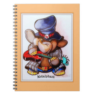 Metalphant avec le carnet de notes à spirale d'ar