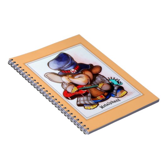 Metalphant avec le carnet de notes à spirale d'art (Côté Droit)