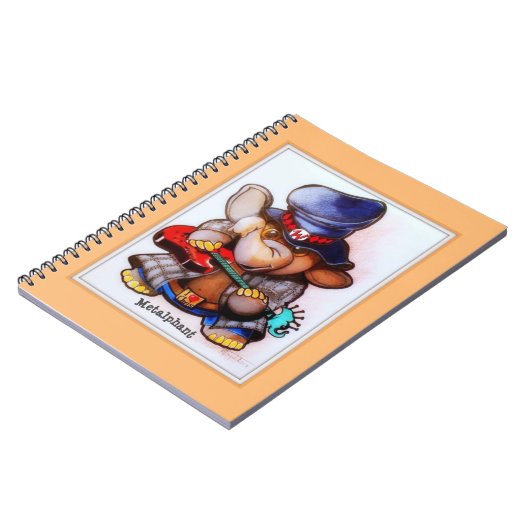 Metalphant avec le carnet de notes à spirale d'art (Côté gauche)