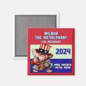 Metalphant pour Président 2024 Magnet rouge (Recto/Verso)