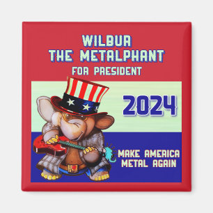 Metalphant voor President 2024 Magneetrood Magneet