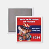 Metalphant voor President 2024 Magneetwit Magneet (Voorkant / Achterkant)