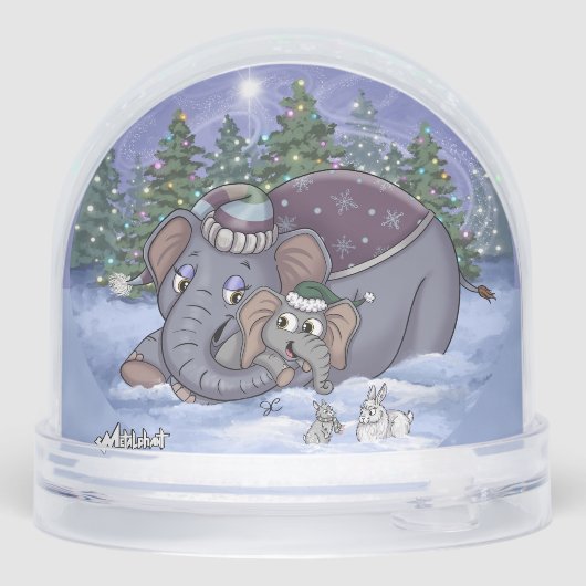 Metalphant Wilbur & Mom Snow Globe Sneeuwbol (Achterkant)